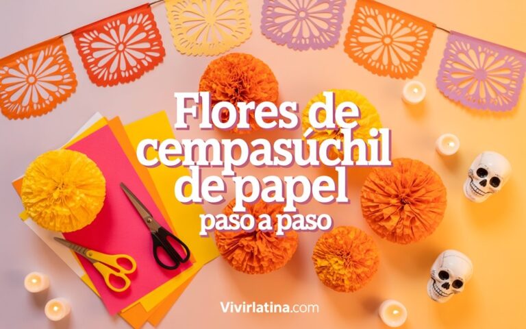 flores de cempasúchil de papel paso a paso blog post Vivirlatina